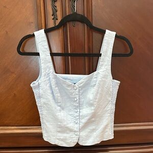 Old Navy Button-Front Linen-Blend Vest